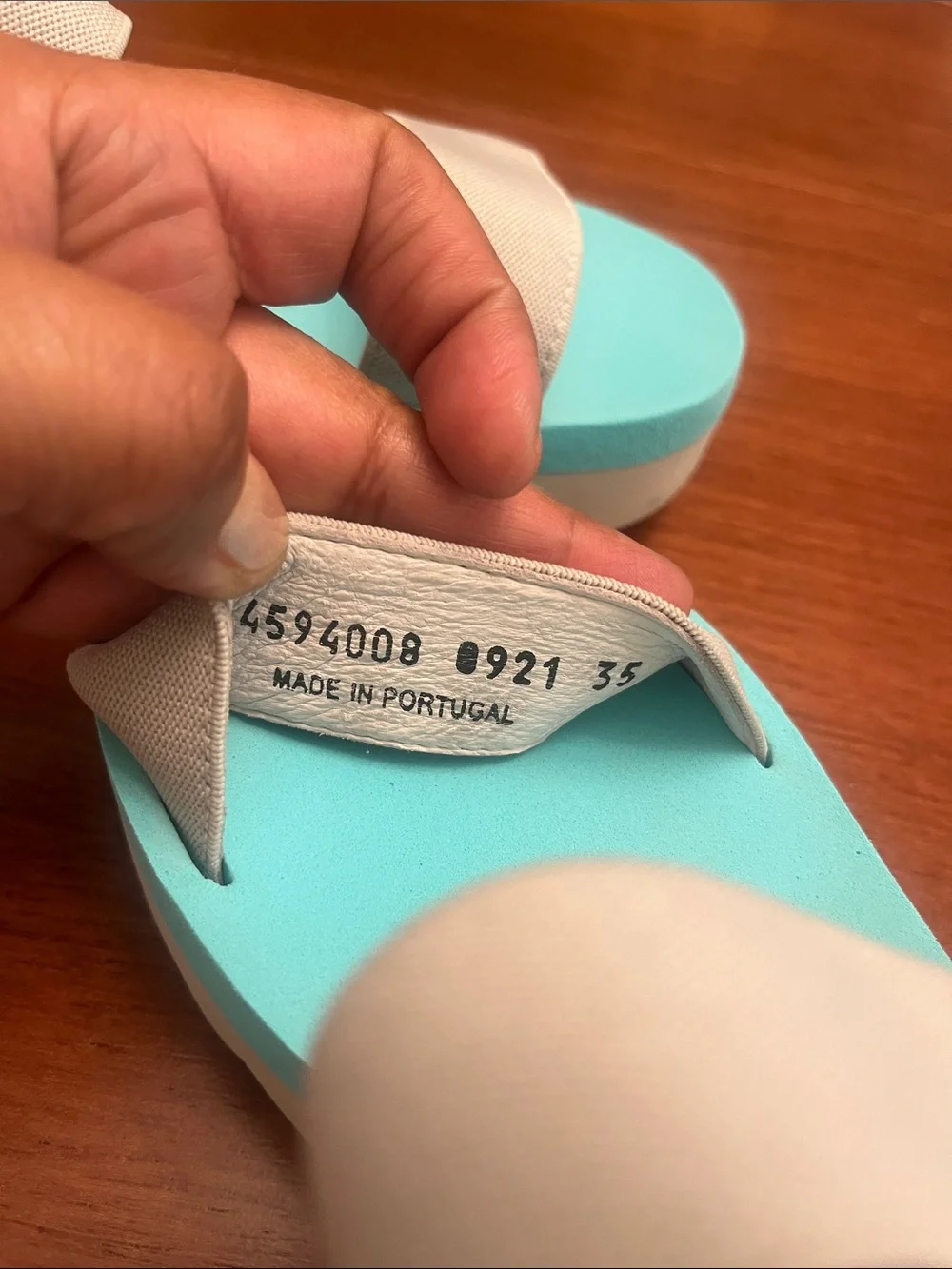 Fly London Yaci teal wedge sandals Sz 5